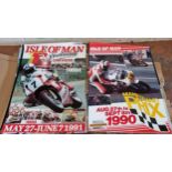 Seven Isle of Man motorcycle posters, TT, Southern 100, c1988-97, a Lombard RAC poster and another