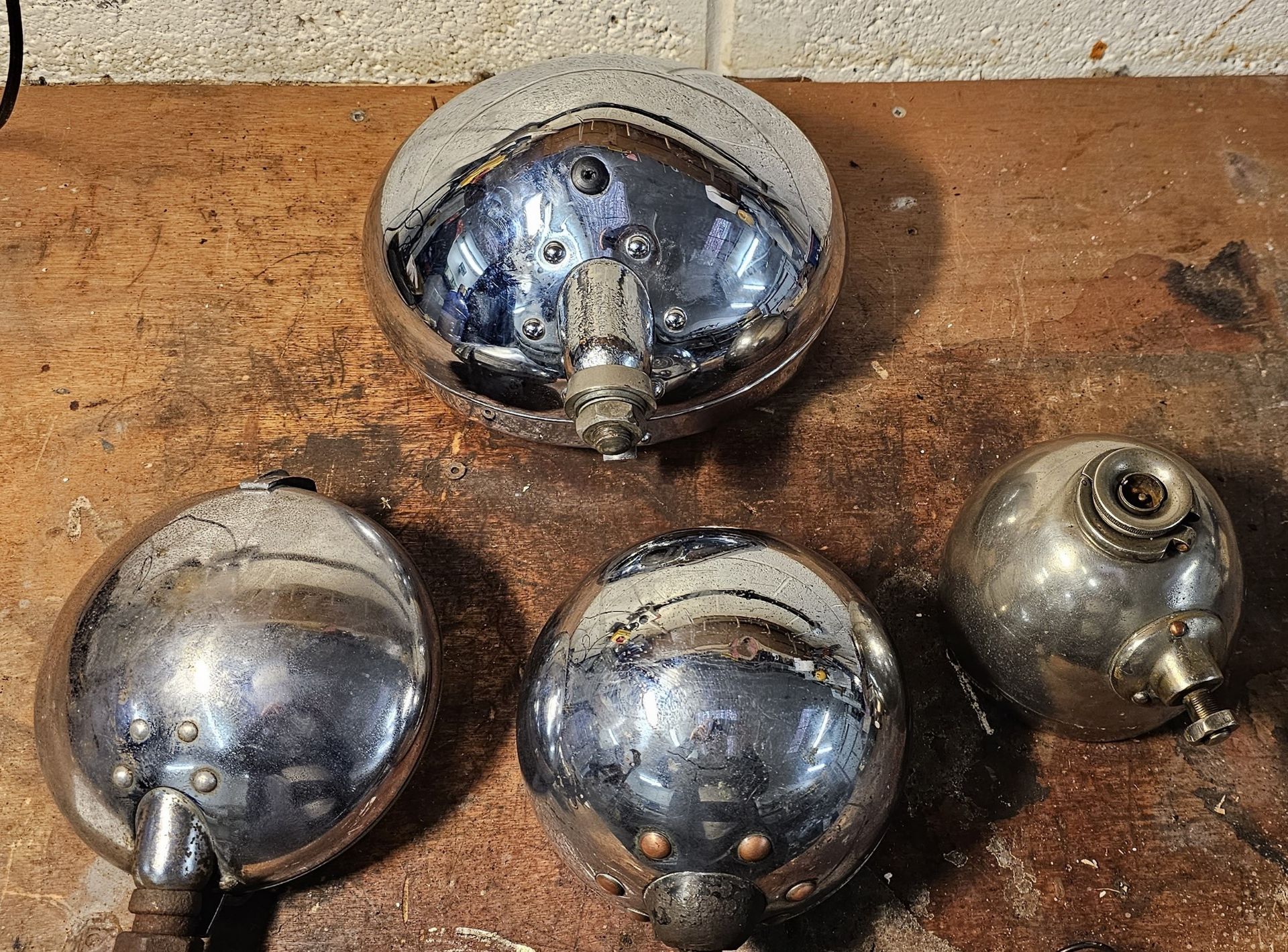 A Derby Bentley center lamp, and three spot lights. - Image 2 of 2