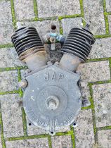 A veteran JAP V twin engine, number 4600.