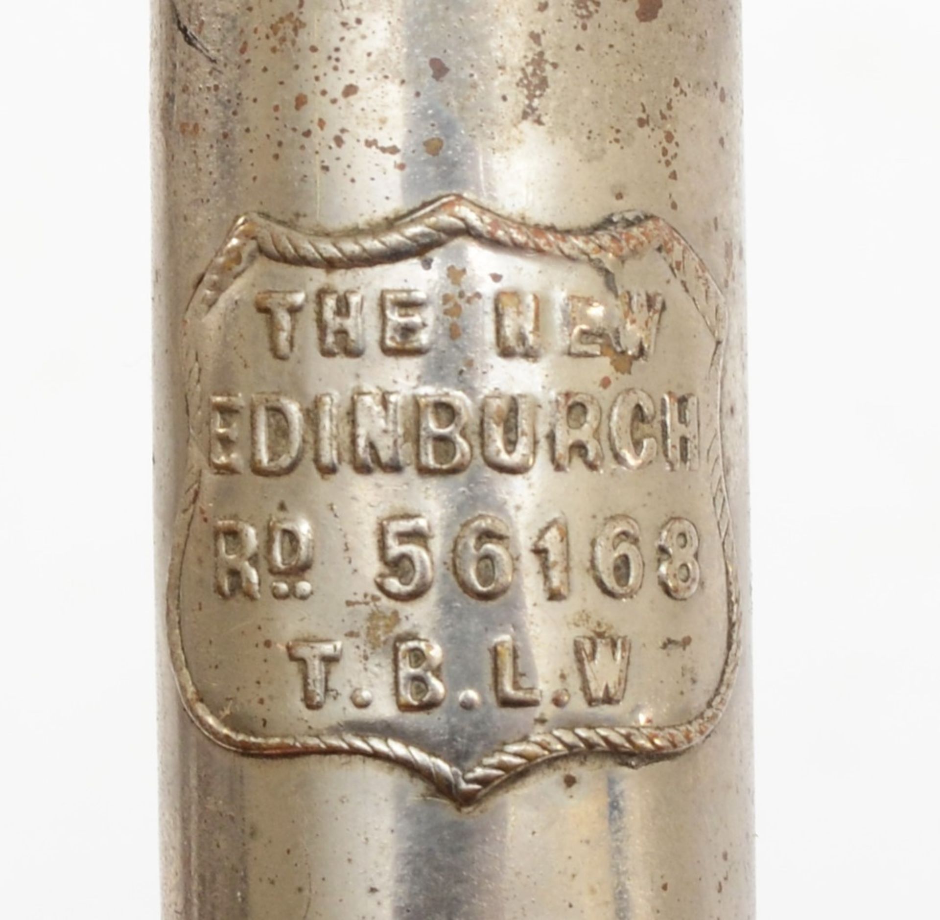 A vintage nickle 'The new Edinburgh' candle holder, Rd 56168. - Image 3 of 3