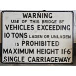 An alloy weight and height restriction sign, 91 x 67cm