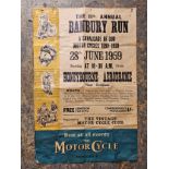 An original The Motor Cycle Banbury Run 1959 poster, 76 x 50cm