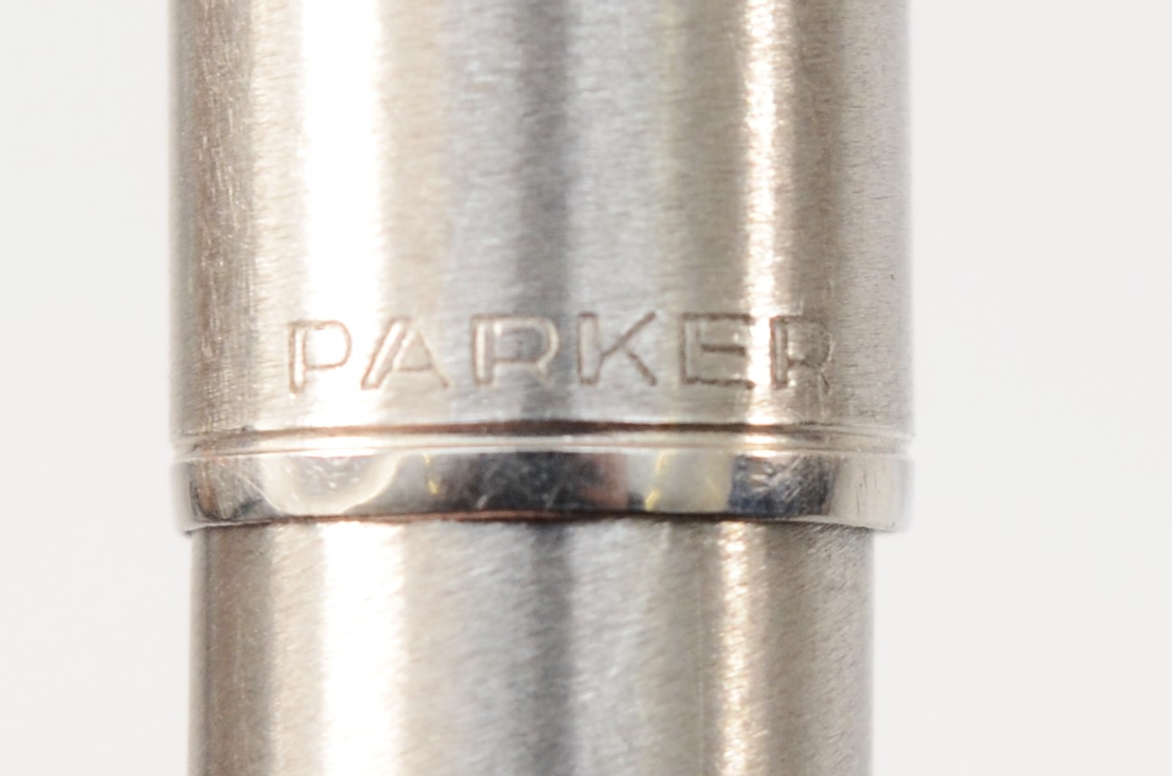 Parker, a brushed steel bodied fountain pen, 13.5cm. - Image 2 of 2