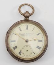 Lancashire Watch Co., a silver open face key wind pocket watch Chester 1898, 50mm.