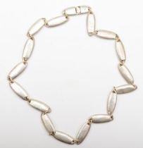 An Egyptian silver modernist necklace, 56cm, 141gm.