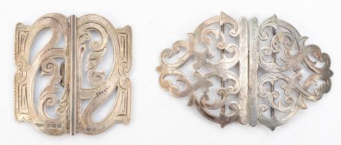 A George V silver Nurses belt buckle with foliate scroll decoration, 6 x 6cm, Birmingham 1911,