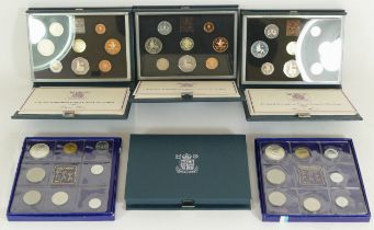 Four Royal mint 1983 proof coins sets, together with two Monete Dello Stato 1972 sets.