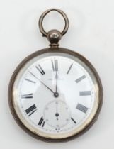 George Parsons, Bristol, a silver open face key wind pocket watch, London 1878, 52mm