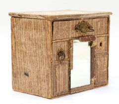 A small paper and card jewellery box modeled as a dressing table, 12 x 14 x 9.5cm.