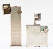 Dunhill, A silver plated petrol 'Cartier-Licence' rectangular lighter, 6.5cm, together with