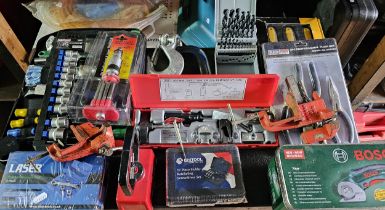 Bosch cordless cutter, AST coil remover kit, Laser stud remover kit, Sealey sockets and other tools