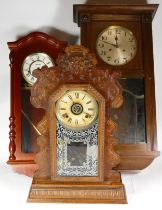 Four 20th century Vienna style wall clocks with an American Ansonia Mantel clock. (5)