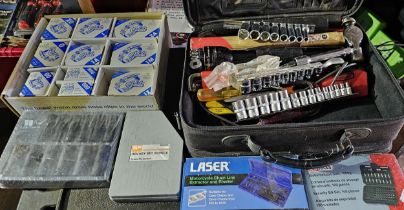 Jubilee clips, Laser chain removal kit, KS Tools bit set, SP hex set and other tools