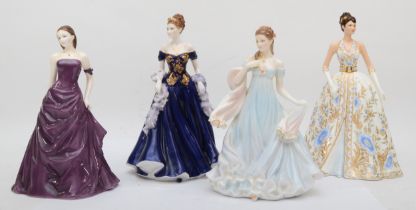 Three Royal Worcester porcelain figures; All My Heart (CW504) 2675/12500, Be Mine (CW815) 331/7500