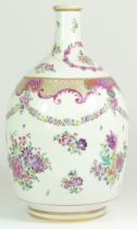 A Chinese Tianqiuping form, Qing Famille Rose, vase circa. 1900, painted an enamelled in the rose