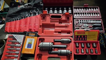 Bergen tail pipe expander, Hanson bolt extractors, Franklin punch set, US Pro sockets, Bergen