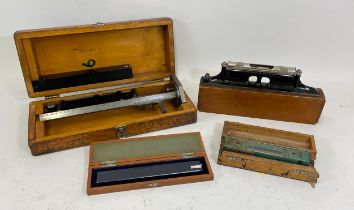 Four early 20th century engineering measures, all boxed.