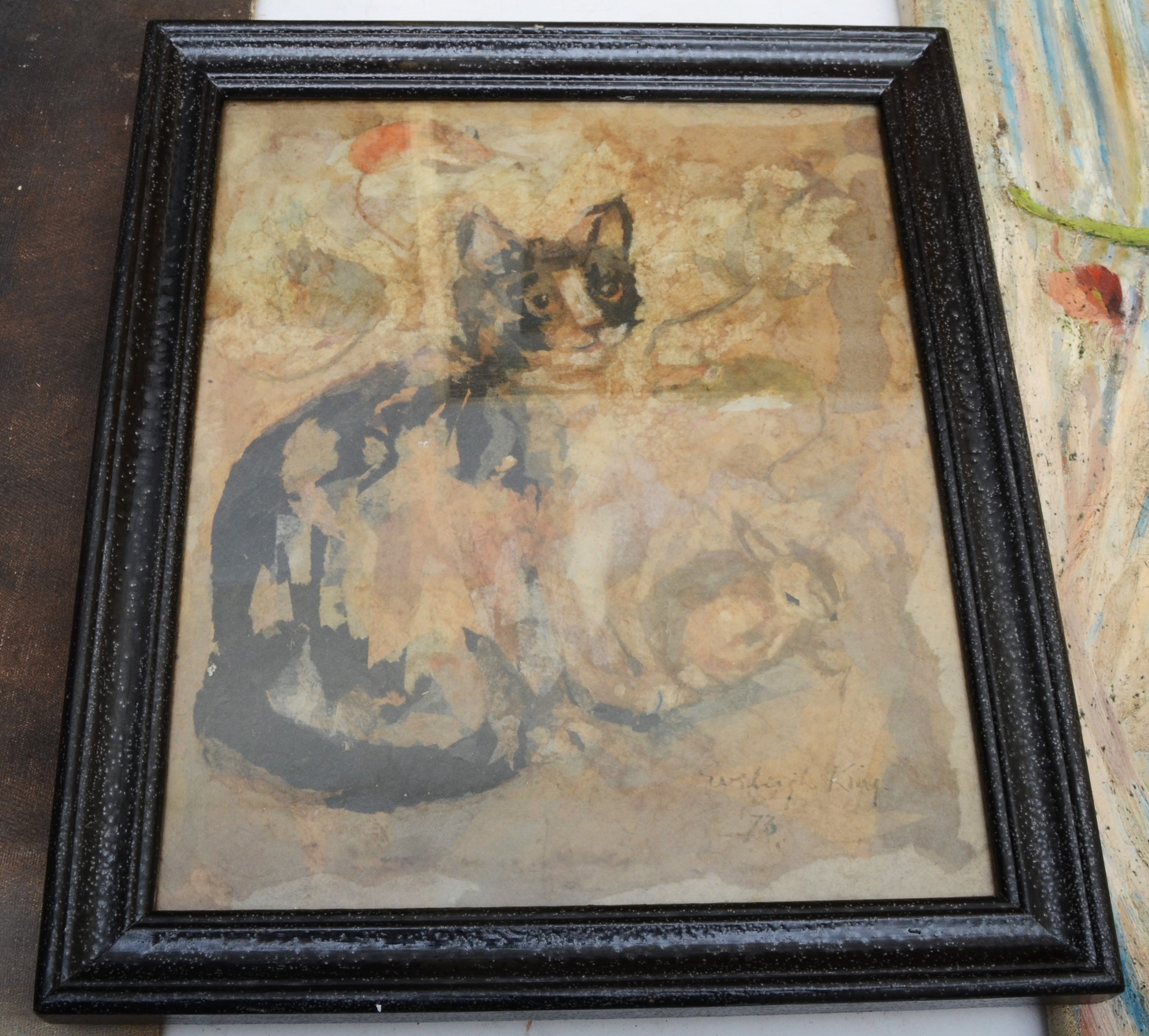 Eveleigh Kay (20th century), Seated Cat, watercolour on tissue paper, together with assorted - Image 10 of 10