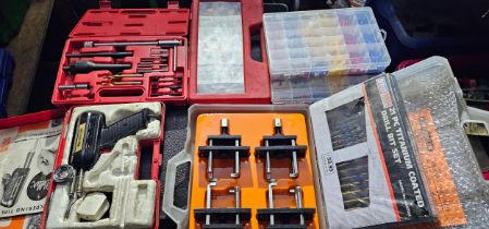 Franklin GM OHC cam removal tool, Sealey drill bits, Clarke valve spring compressor, Weller heat