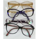 Four pairs of designer glasses, makers to include Jimmy Choo, Valentino, Givenchy and Gucci,