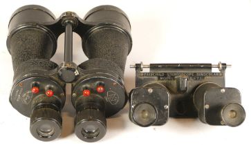 A pair of World War II Prism No.5 MK VA binoculars (spares and repairs) together with a pair of