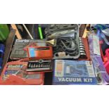 Draper vacuum kit, Clarke screwdriver set, Clarke puller set, Draper socket set, Earlex heat gun,