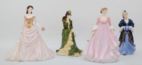 Four Coalport porcelain figures Perfect Moment CW751, Helena (Bella Epoque) CW505, Dream Come True