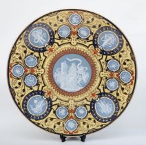 A 19th century, Ludwigsburg porcelain charger with central roundels of Pate sur Pat style decoration