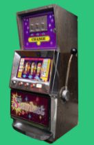 Stardust, a three reel and hold slot machine with 2, 5, and 10p change above, 41 xc 46 x 99cm, plays
