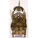 Richard Breckell of Holmes, a 19th century and later brass and iron lantern clock, with bell top,