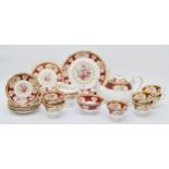 Royal Albert, a Lady Hamlton pattern bone china six person teaset comprising of seven teacups, six