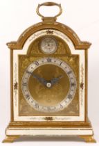 Elliott, a mid 20th century chinoiserie cased dome topped mantle clock, the brass and silvered