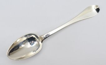 A French 18th century silver bottom struck table spoon, makers mark, Bordeaux 1784-91,