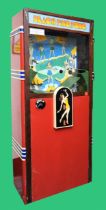 Beach Ping Pong, c.1950/60's, a painted metal case skill game, 82 x 42 x 186cm, plays 2p.