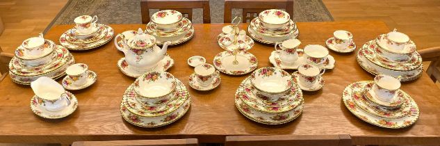 An extensive Royal Albert Old Country Roses extensive dinner service comprising of sixteen dinner