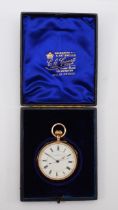 C.E. Court of Ulverston & Grance, a 9ct gold open face key less wind chronograph pocket watch,