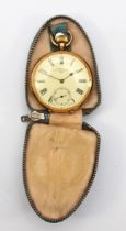 S. Smith & son, A 14ct gold cased open faced key less wind pocket watch, circa. 1900s, the