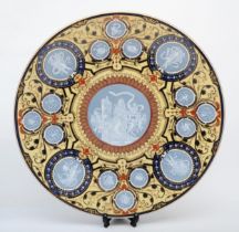 A 19th century, Ludwigsburg porcelain charger with central roundels of Pate sur Pat style