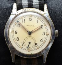 A WWII British Moeris ATP (Army Trade Pattern) wristwatch, circa 1940, Swiss 15 jewel manual wind