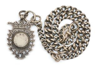 An Edwardian silver fob with pierced floral boarder, Robert Pringle & Sons, Birmingham 1907, on