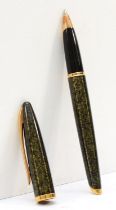 Waterman, a green speckled ball point pen, 14cm,