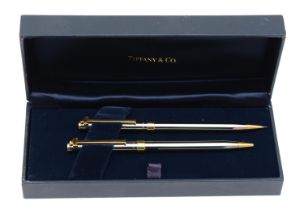 Tiffany & Co, a cased matching set of pen and propelling pencil, 13cm.