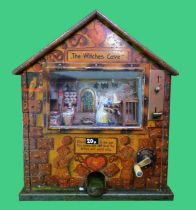 Witches Cave, delivery machine, c.1930's Germany, metal cased, 54 x 28 x 64cm, 20p play. Provenance;
