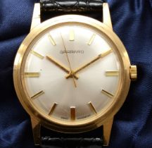 Garrard, a 9ct gold manual wind presentation gentleman's wristwatch, London 1981, case number 12569,