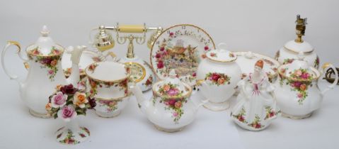 A collection of Royal Albert, Old Country Roses china, comprising of two 28.5cm lidded twin