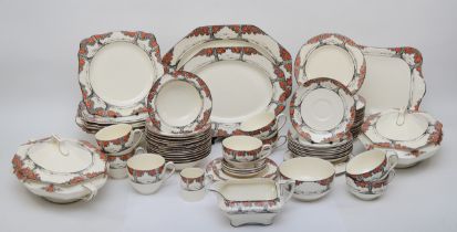 Crown Ducal, an early 20th century Orange Tree pattern part dinner set comprising of nine 15cm