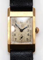 Everite Super, an Art Deco 9ct gold manual wind gentleman's wristwatch, Birmingham 1937, 15 jewel