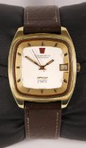 Omega, Constellation, Electronic F300Hz, a gold plated date quartz date gentleman's wristwatch,