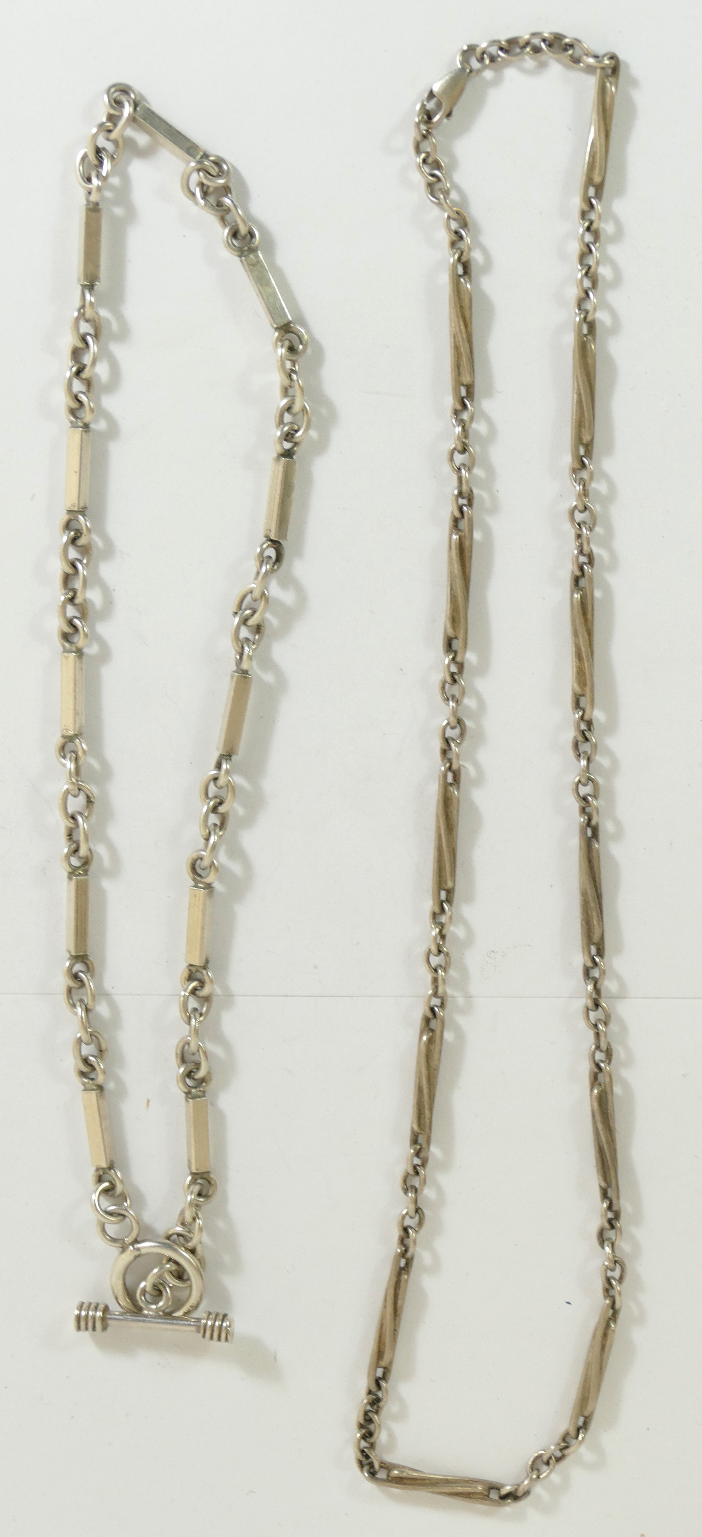 Two silver fancy link necklaces, 62gm - Image 2 of 2