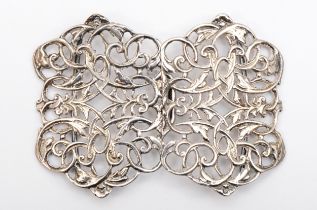 A Victorian silver cast nurses buckle, London 1899, 9 x 6.5cm, 37gm